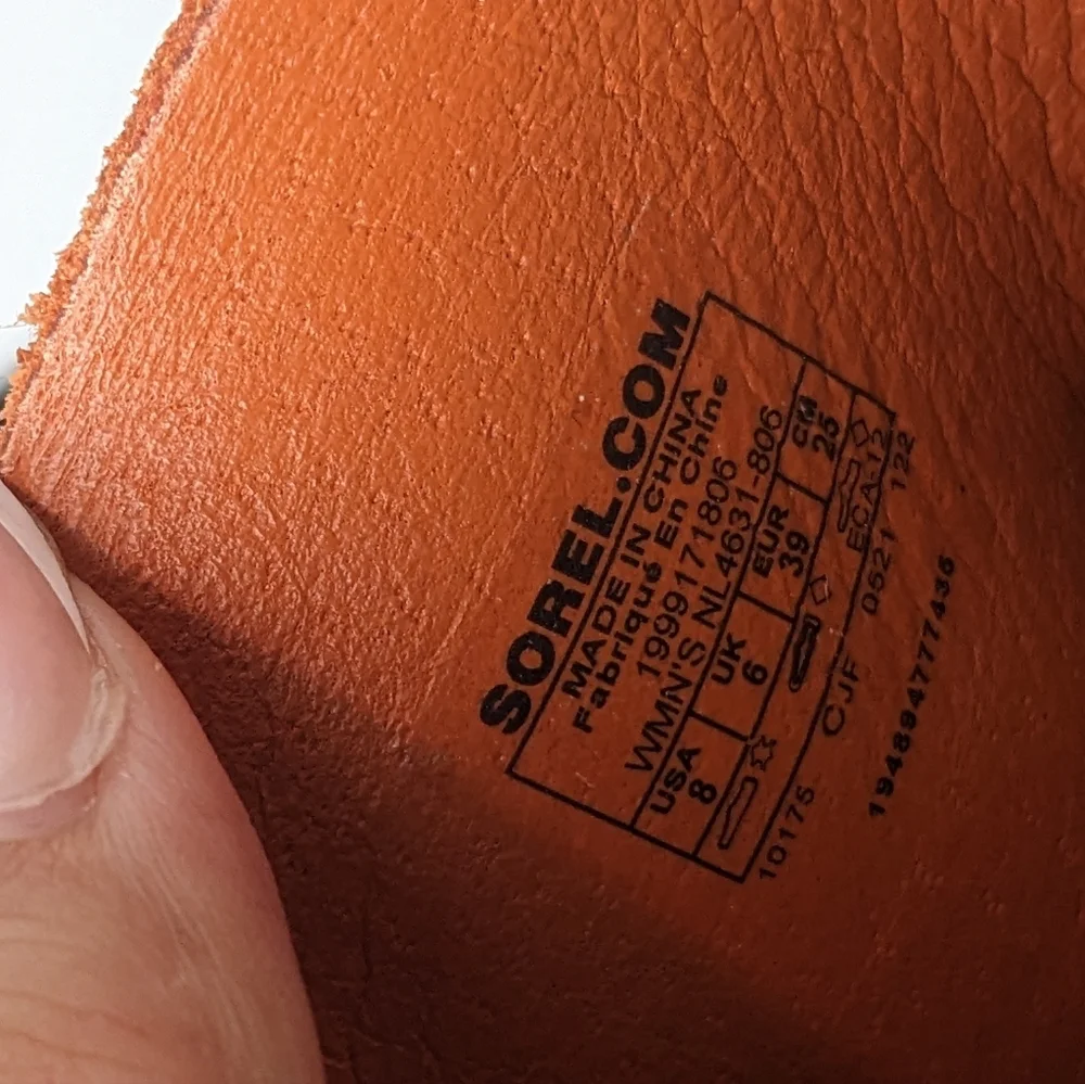 Sorel Orange Suede Cameron Sandals - Picture 8 of 16